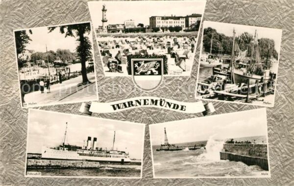 Warnemuende Ostseebad Hafen Strand Fährschiff Mole