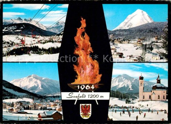 Seefeld Tirol Sessellift Panorama Eisbahn Kirche