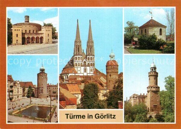 Goerlitz Sachsen Kaisertrutz Marienplatz mit Dickem Turm