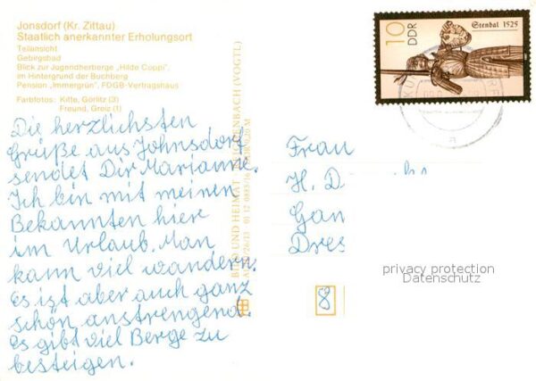 Jonsdorf Teilansicht Gebirgspfad Jugendherberge – Bild 2