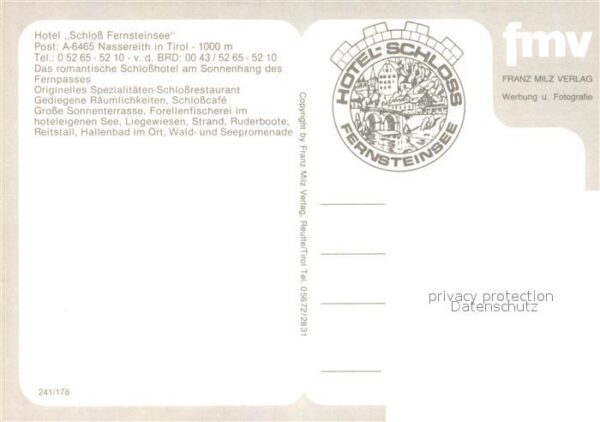 Nassereith Hotel Schloss Fernsteinsee Gondelteich – Bild 2