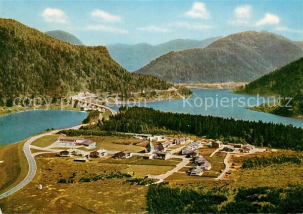 Sylvensteinsee Lenggries mit Neu Fall und Faller Klemmbrücke Fli