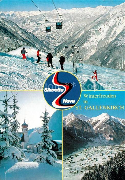 St Gallenkirch Vorarlberg Gondellift Silvretta Skigebiet Kirche O