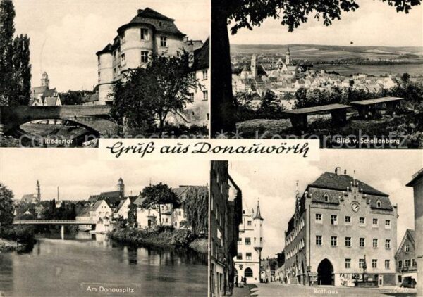 Donauwoerth Riedertor Blick vom Schellenberg Am Don