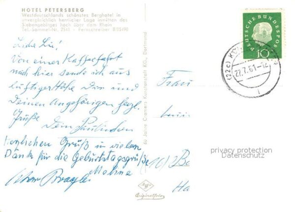 Siebengebirge Hotel Petersberg Fliegeraufnahme – Bild 2