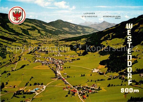 Westendorf Tirol Fliegeraufnahme mit Loferer Steinberge