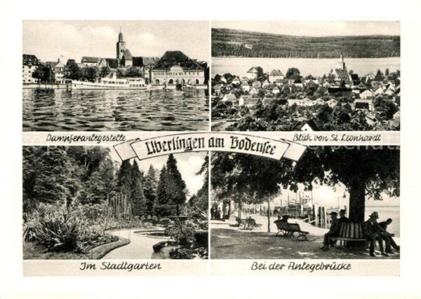 Ueberlingen Bodensee Dampferanlegestelle Blick von St Leonha