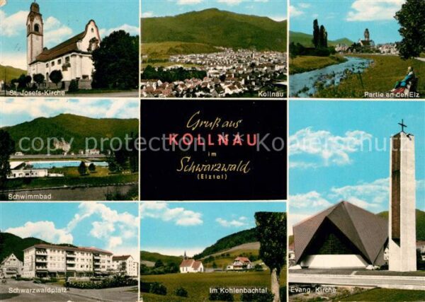 Kollnau St Josefs Kirche Panorama Elzpartie Sch