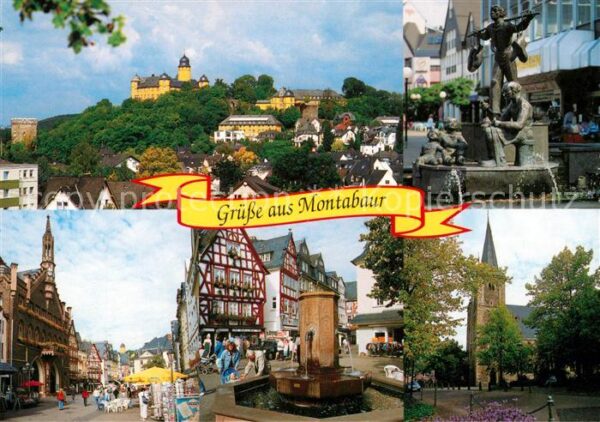 Montabaur Westerwald Ortsansicht mit Schloss Schusterbrunnen