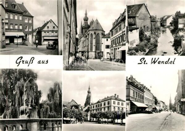 St Wendel Teilansichten Strassenpartie Kirche Bac