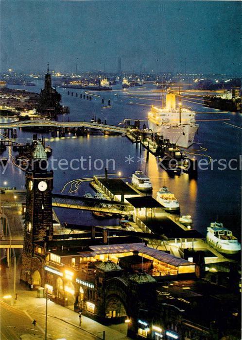 Hamburg St Pauli Landungsbrücken Fähre Nachtauf