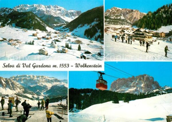 Wolkenstein Groeden Panorama Wintersportplatz Bergbahn Gröd