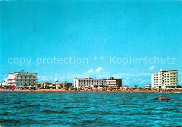Bibione Hotel Spiaggia Strand Ansicht vom Meer