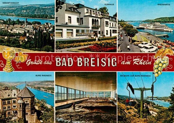 Bad Breisig Gesamtansicht Kurhaus Rheinpartie Dampf