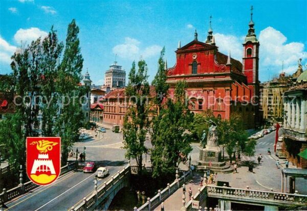 Ljubljana Stadtzentrum Denkmal Wappen