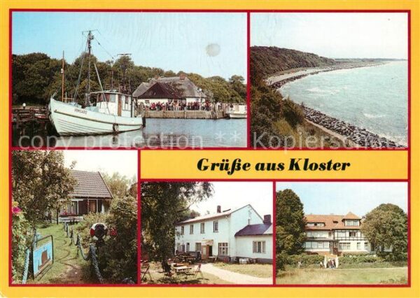 Kloster Hiddensee Hafen Steinwall Kapitänshaus Gaststätte