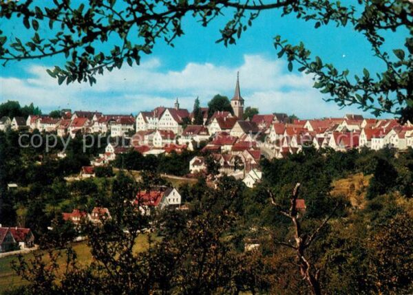 Weil Schoenbuch Ortsansicht mit Kirche Ansicht vom Wald