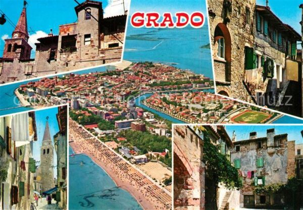 Grado Gorizia Teilansichten Gasse Alte Häuser Kirche