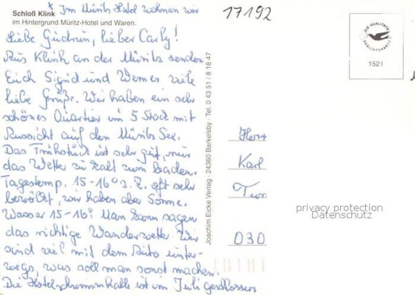 Klink Waren Schloss im Hintergrund Müritz Hotel und – Bild 2