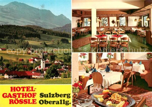 Sulzberg Allgaeu Hotel Gasthof Rössle Ortsansicht mit Ki