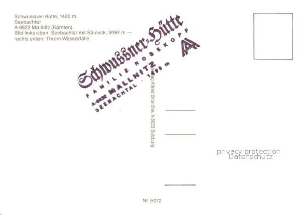 Mallnitz Kaernten Schwussnerhütte Gaststube Wasserfall – Bild 2