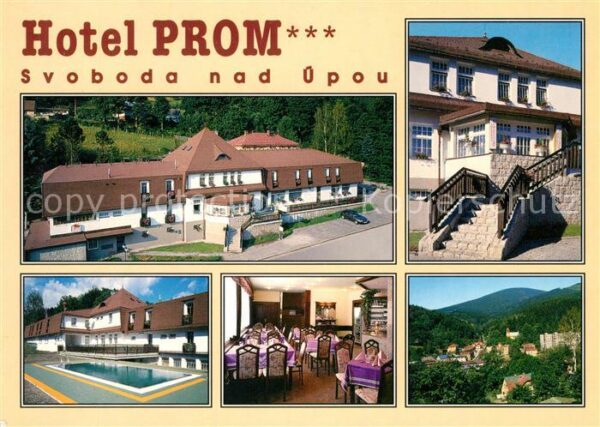 Svoboda nad Úpou Hotel Prom Speisesaal Swimmingpool Pano
