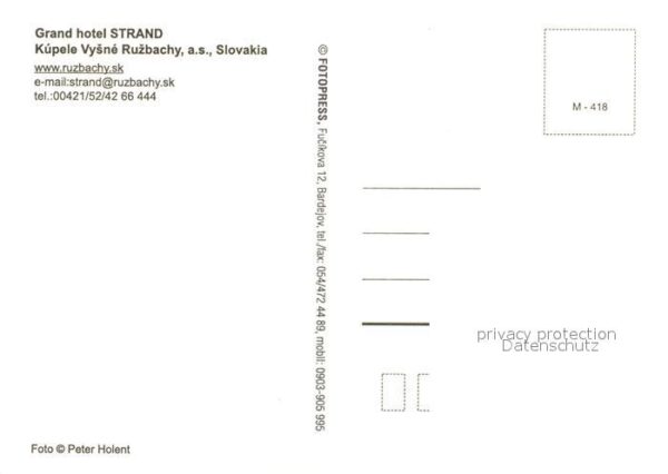 Vysne Ruzbachy Grand Hotel Strand – Bild 2