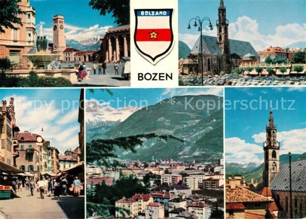 Bozen Suedtirol Bahnhofsplatz mit Froschbrunnen Walterp