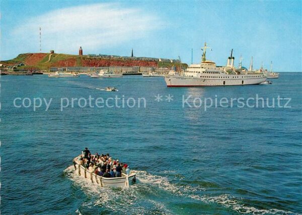 Helgoland Schiffe auf Reede Fähre