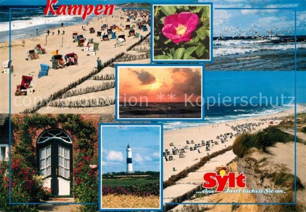 Kampen Sylt Strand Leuchtturm Sonnenuntergang Möwen