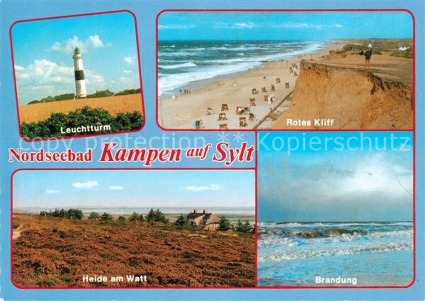Kampen Sylt Leuchtturm Rotes Kliff Strand Heide am