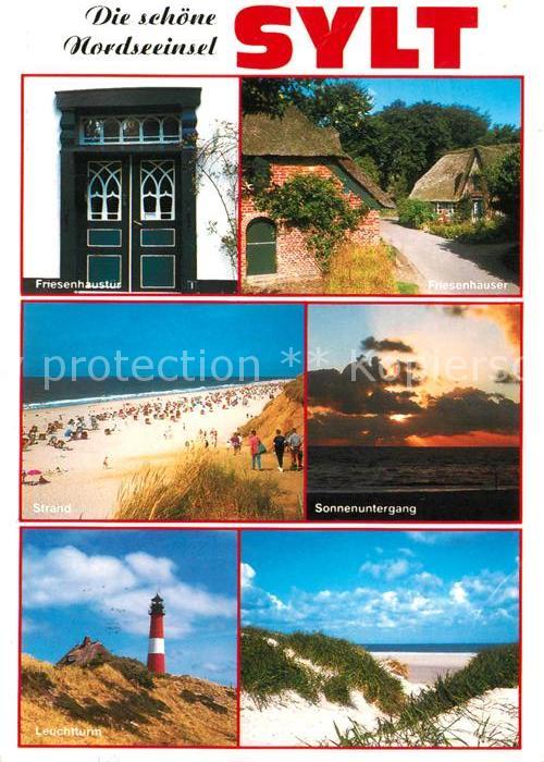 Insel Sylt Friesenhäuser Haustür Strand Sonnenunte