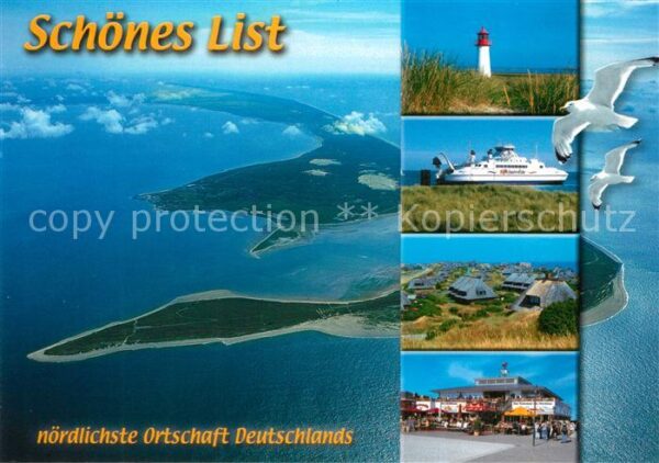 List Sylt Nordseebad Fliegeraufnahme Leuchtturm F