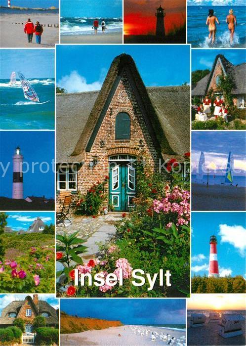 Insel Sylt Friesenhaus Strand Windsurfen Leuchttur