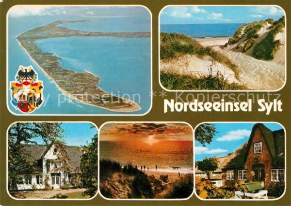 Insel Sylt Fliegeraufnahme Wappen Dünen Strand Fri