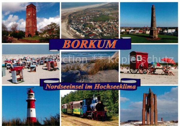 Borkum Leuchtturm Strand Leuchtturm Dampflokom