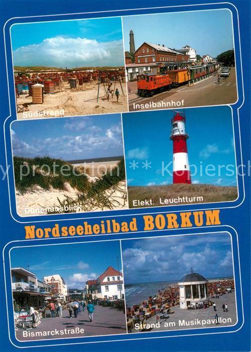 Borkum Strand Inselbahnhof Dünen Leuchtturm Bi