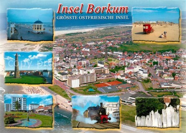 Borkum Musikpavillon Leuchtturm Ortsmotiv Damp