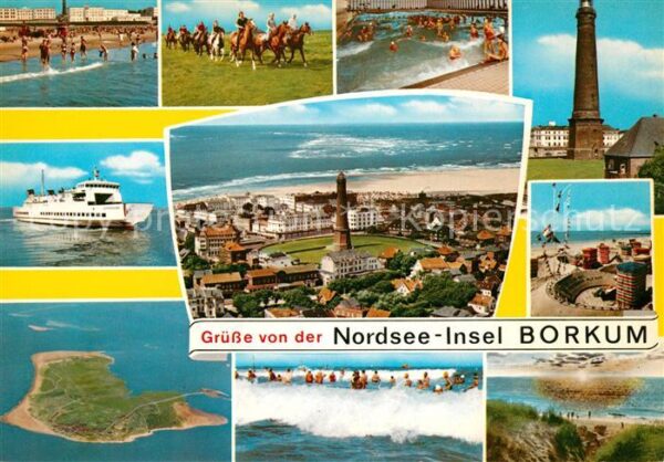 Borkum Strand Fähre Reiten Wellenbad Leuchttur