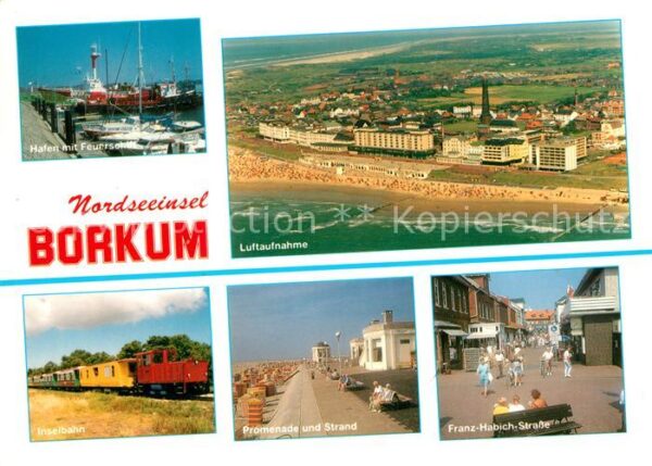 Borkum Hafen Feuerschiff Inselbahn Strand Prom