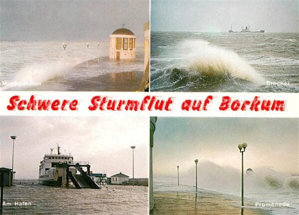 Borkum Musikpavillon Schwerre Sturmflut Hafen