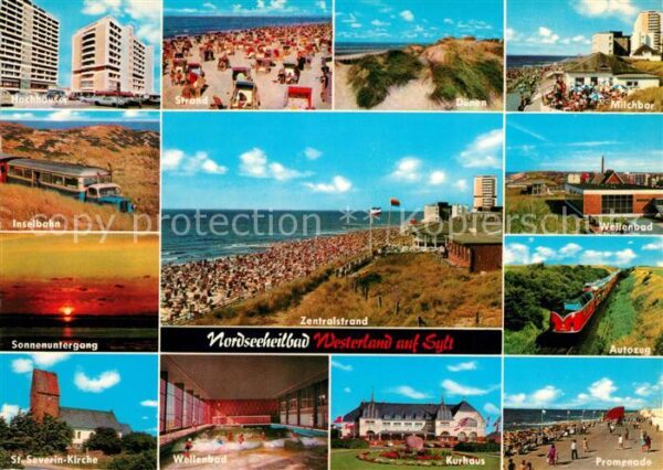 Westerland Sylt Hochhäuser Strand Dünen Milchbar Wellen
