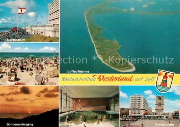 Westerland Sylt Kurzentrum Strand Sonnenuntergang Welle