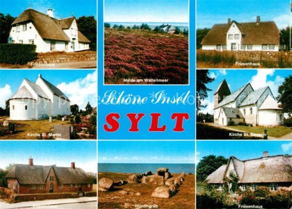 Insel Sylt Friesenhaus Kirche Heide am Wattenmeer