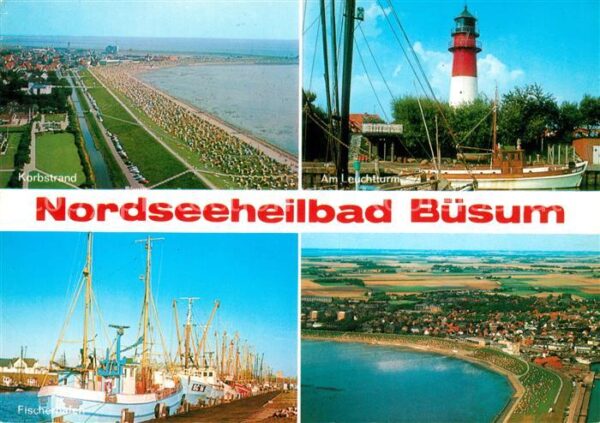 Buesum Nordseebad Korbstrand Leuchtturm Fischerhafen Flie