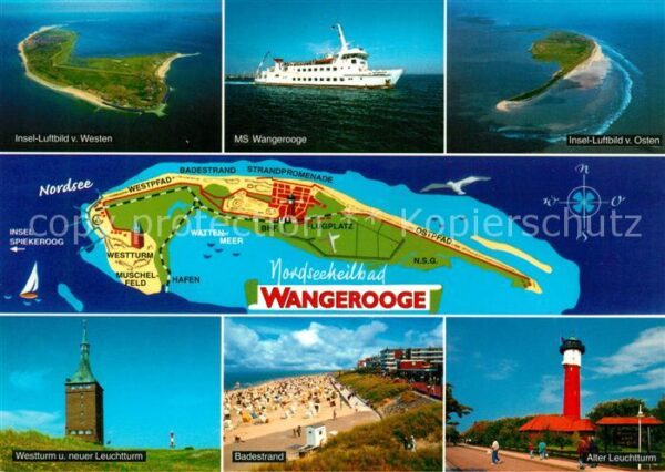 Wangerooge Nordseebad MS Wangerooge Westturm Leuchtturm Stran