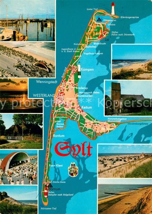 Insel Sylt Impressionen der Insel Landkarte