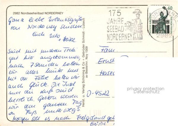 Norderney Nordseebad Fliegeraufnahme Brunnen Promenade Wappe – Bild 2