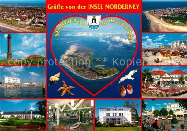 Norderney Nordseebad Teilansichten Leuchtturm Meeresfrüchte