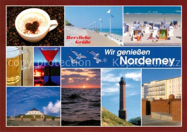 Norderney Nordseebad Getränke Strand Promenade Leuchtturm Ho